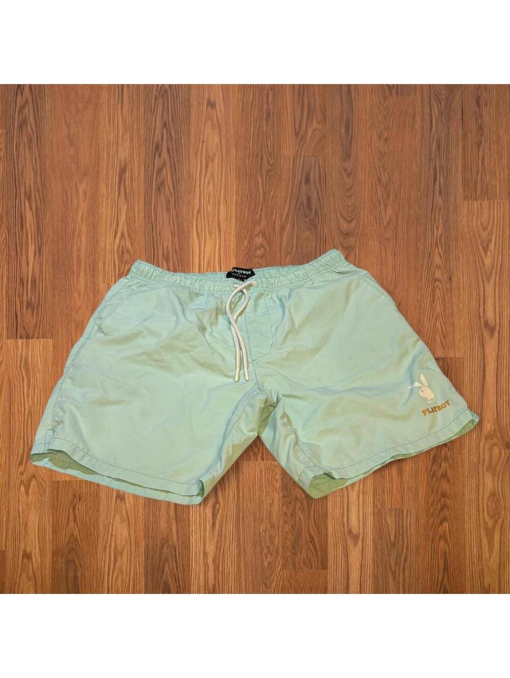 Playboy x PacSun Green Swim Shorts Bunny Logo Size L